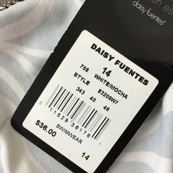 Daisy Fuentes Hipster Bikini Bottom Brown & White Swirl Print - Picture 7 of 7